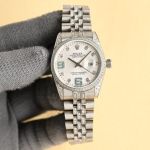 Rolex Datejust Replica with Diamond Bezel 904L Steel Automatic Movement Date Window Women Watch